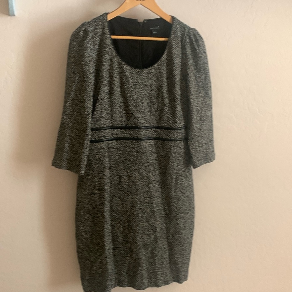 Ann Taylor Leather Trimmed Dress